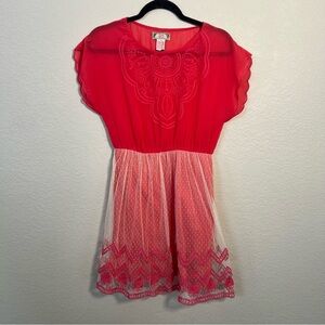 Flying Tomato Mesh Embroidered Dress